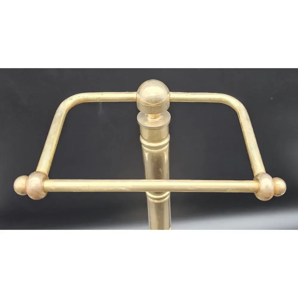 Vintage Brass Toilet Paper Holder Stand Free Standing Bathroom Roll Caddy 22